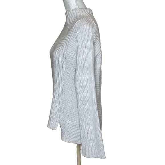 Intermix Wool/Cashmere Cream Pullover Mock Turtleneck Crop Sweater Sz M - Picture 3 of 14